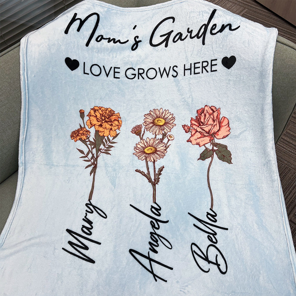 50%OFF⭐️Mom's Garden Love Grows Here Customized Blanket