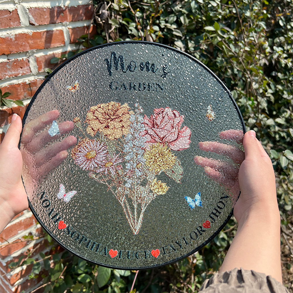 50% OFF✨Personalized Mom's Garden Birth Flower Stained Glass Suncatcher