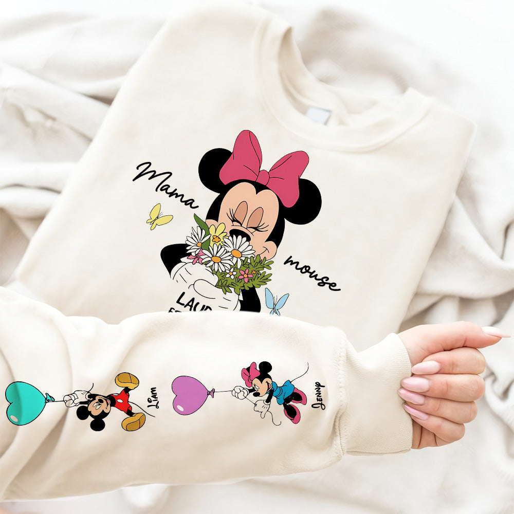 50% OFF 🐭Custom Mama Mouse Sweatshirt/Hoodie with Kid Name on Sleeve