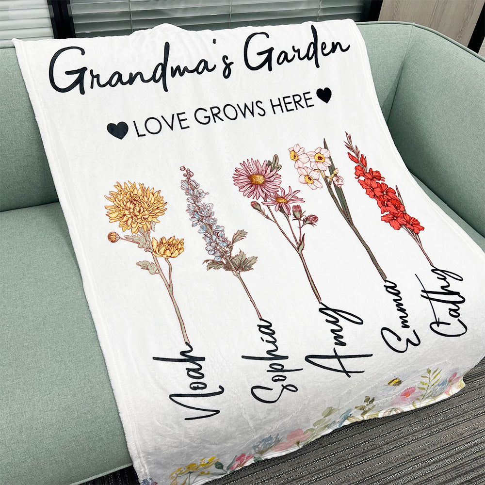 50%OFF⭐️Mom's Garden Love Grows Here Customized Blanket