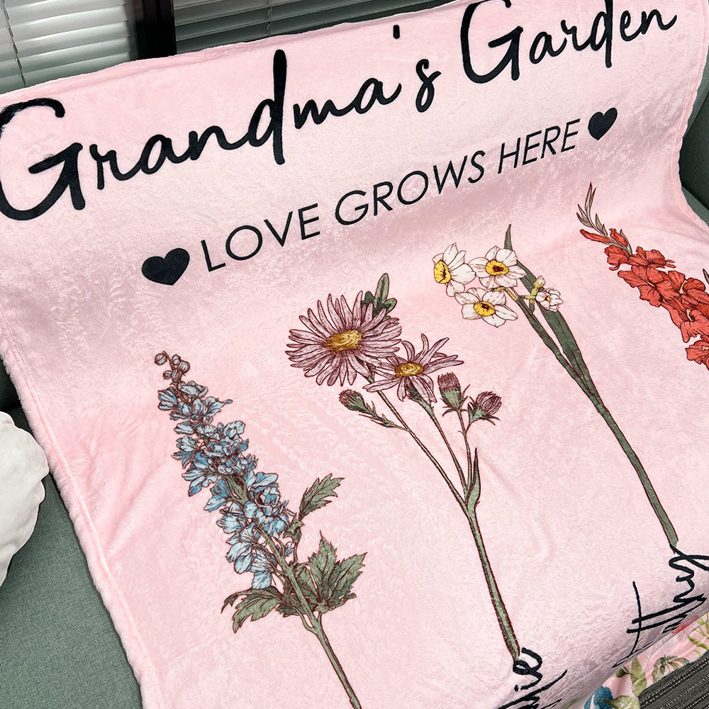 50%OFF⭐️Mom's Garden Love Grows Here Customized Blanket