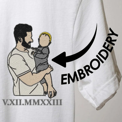 Gifts For Family Custom Dad Embroidery Custom Roman Numeral Hoodie Fathers Day Gift