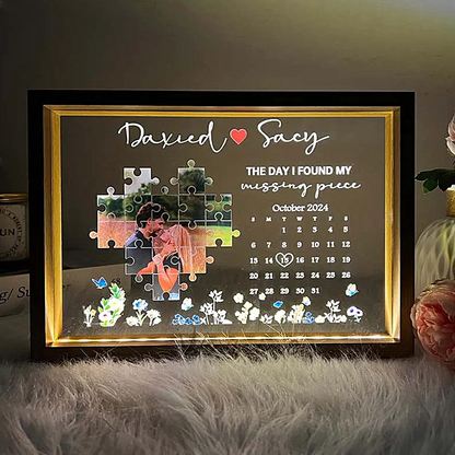 💕The Day I Found My Missing Piece Light Frame Personalized Gift💕