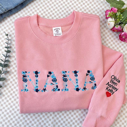 50% OFF🌟Personalized Floral Mama Embroidered Sweatshirt