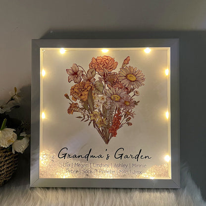 50% OFF✨Birth Flower Family Bouquet Custom Light Frame Box