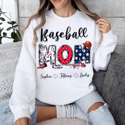 Sports Baseball Grandma - Personalized T-Shirt, Custom Kid's Name