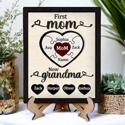 Custom Mom You Are The Piece That Holds Us Together Plaque, Personalized Mom Heart Puzzle Sign, Mother's Day Gift