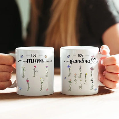 First Mum Now Grandma Custom Flower Color-changing Mug