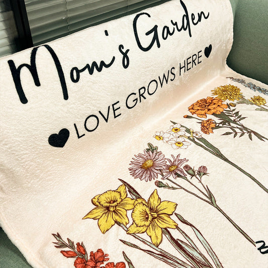 50%OFF⭐️Mom's Garden Love Grows Here Customized Blanket