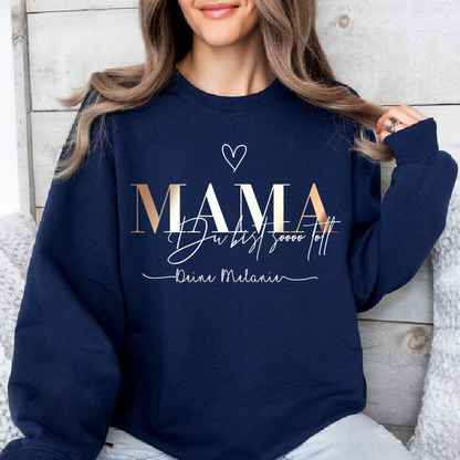 Personalized MAMA “You are soooo great” German Sweatshirt with Kids Name on Sleeve-Mother's Day Sale