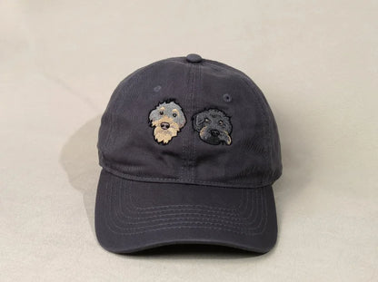 Personalized Embroidered Pet Portrait Organic Cotton Baseball Cap