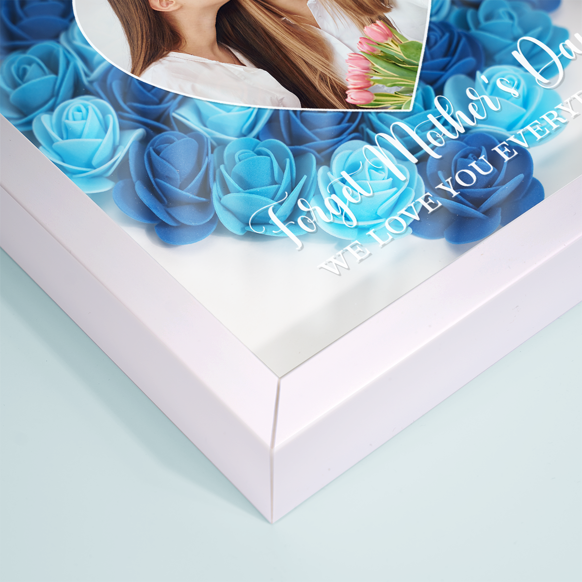 Custom Photo Mom I Love You Everyday - Family Personalized Custom Flower Shadow Box - Mother's Day, Gift For Mom