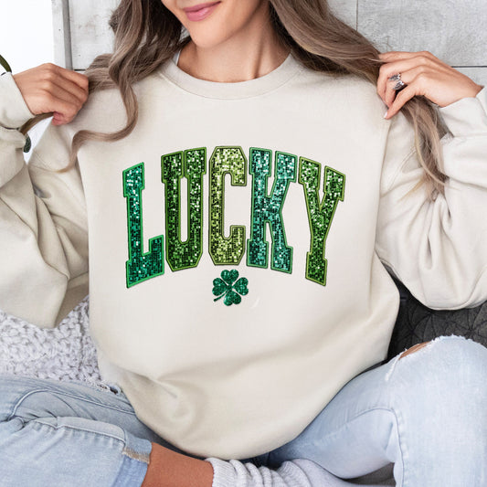 Lucky Sequin Patrick's day Sweatshirt