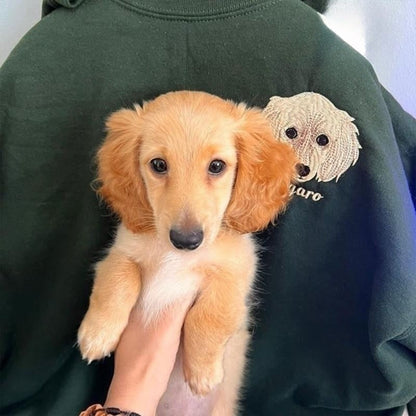 Custom Pet Face Hoodie Embroidered Sweatshirt