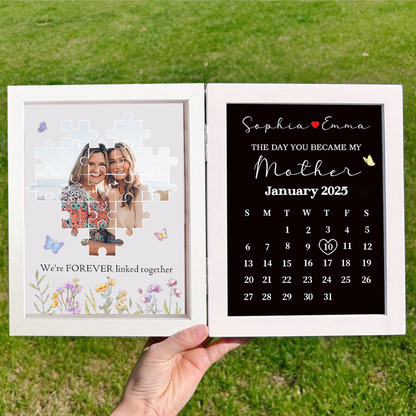 Personalized The Day You Became My Mother Puzzle Photo Frame