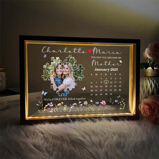 50% OFF⭐️Personalized The Day You Became My Mother Puzzle Photo Lightbox