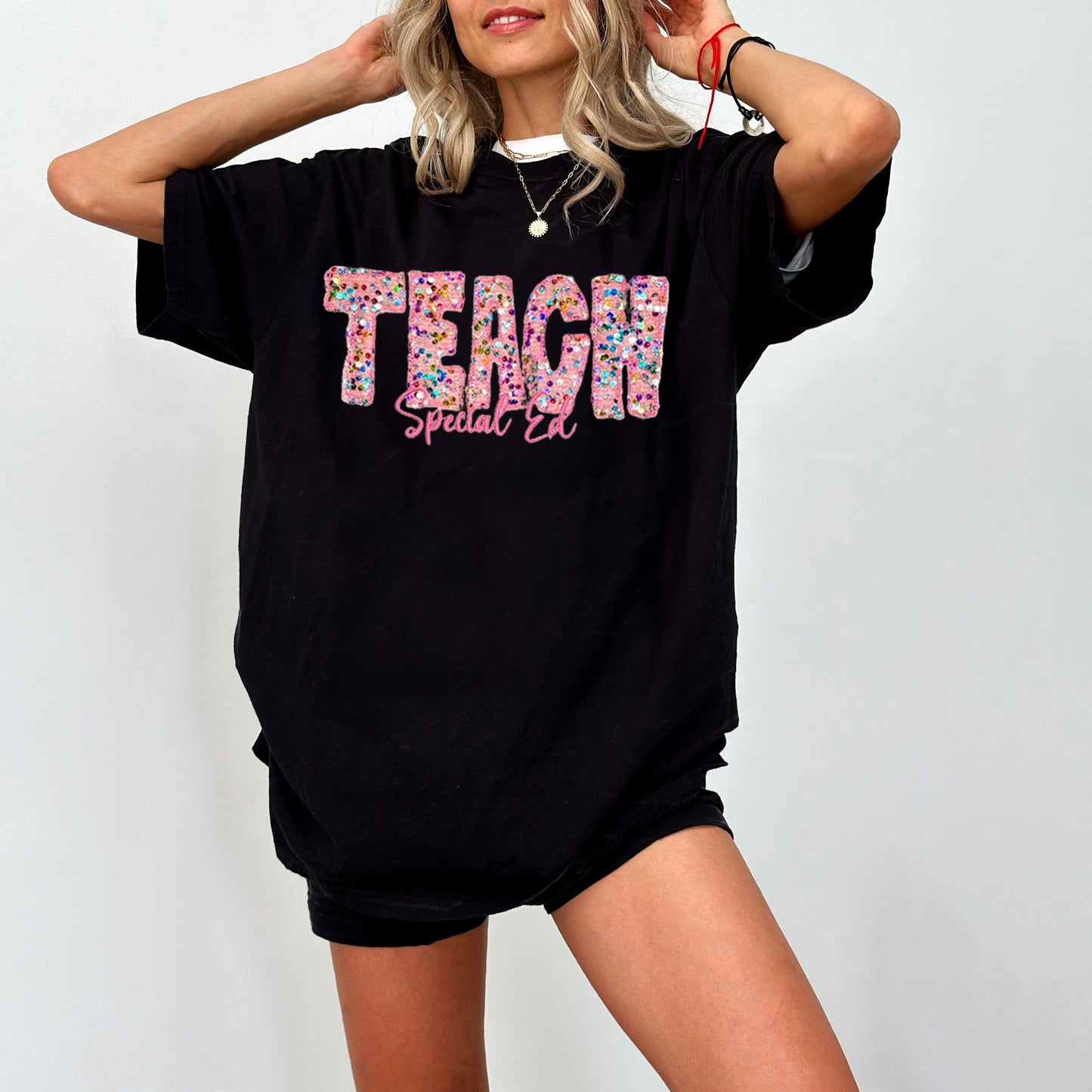 Personalized PINK Multicolor Sequin Embroidered Shirt/Sweatshirt