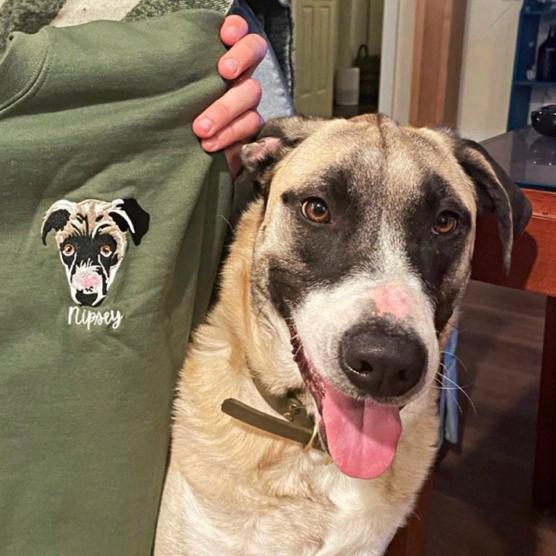 Custom Pet Face Hoodie Embroidered Sweatshirt