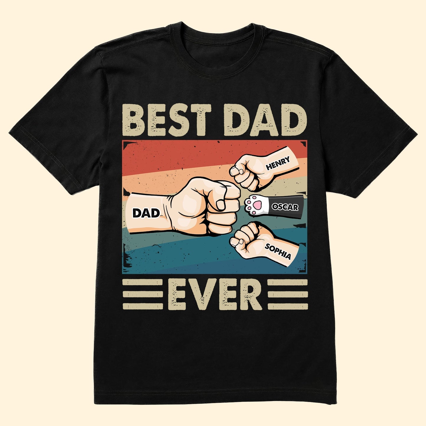 Personalized Best Dad Ever Shirt - Cartoon Version - Father's Day Gift