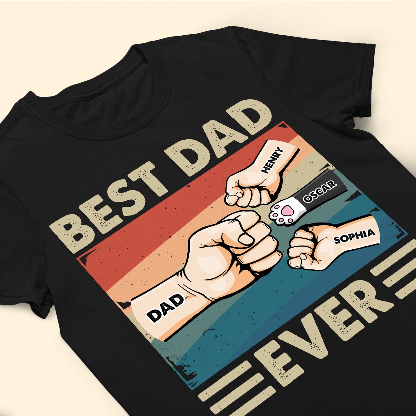 Personalized Best Dad Ever Shirt - Cartoon Version - Father's Day Gift