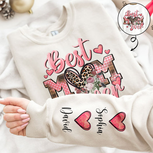 50% OFF🌟 Personalized Leopard Version Best Mom Ever Sweatshirt