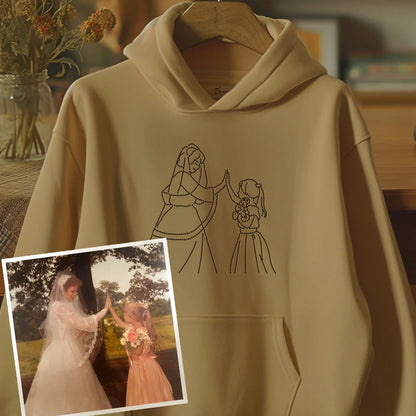 Custom embroidered photo portrait sweatshirt gift for dad