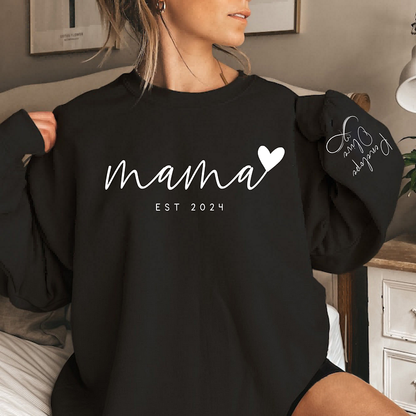 Infinite Love to Mom-Custom Mama Sweatshirt with Kids Names On Sleeve