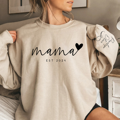 Infinite Love to Mom-Custom Mama Sweatshirt with Kids Names On Sleeve