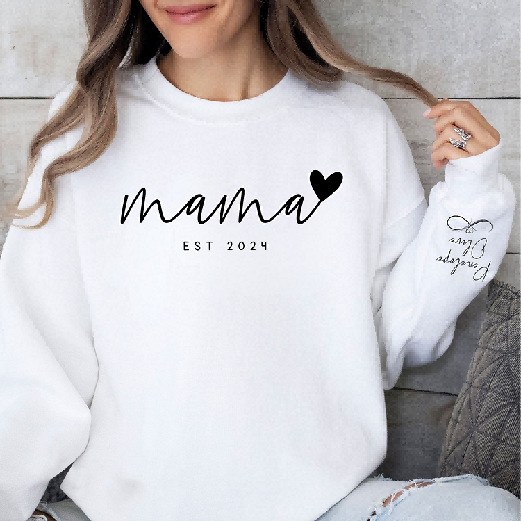 Infinite Love to Mom-Custom Mama Sweatshirt with Kids Names On Sleeve