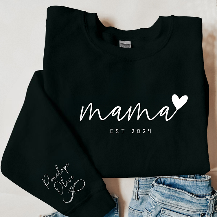 Infinite Love to Mom-Custom Mama Sweatshirt with Kids Names On Sleeve