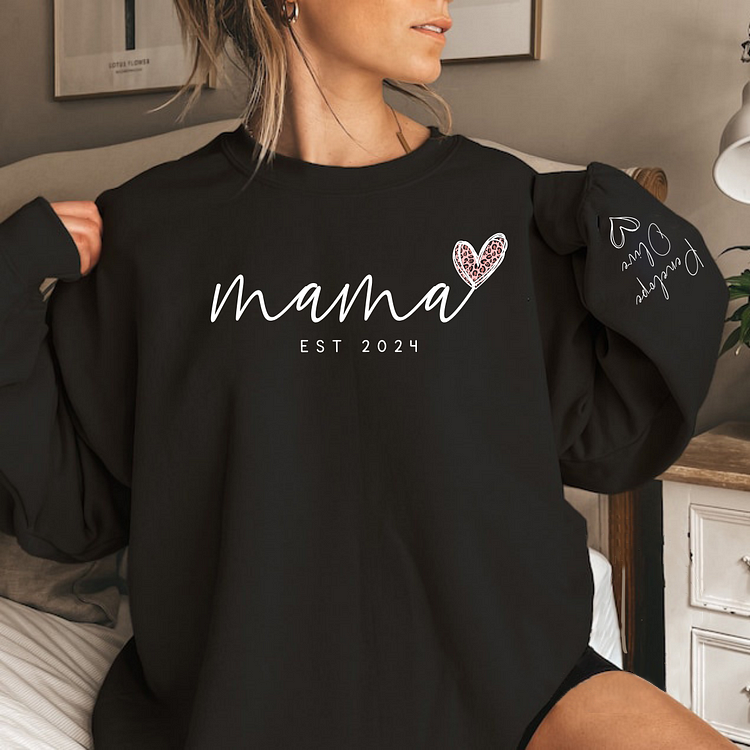 Infinite Love to Mom-Custom Mama Sweatshirt with Kids Names On Sleeve