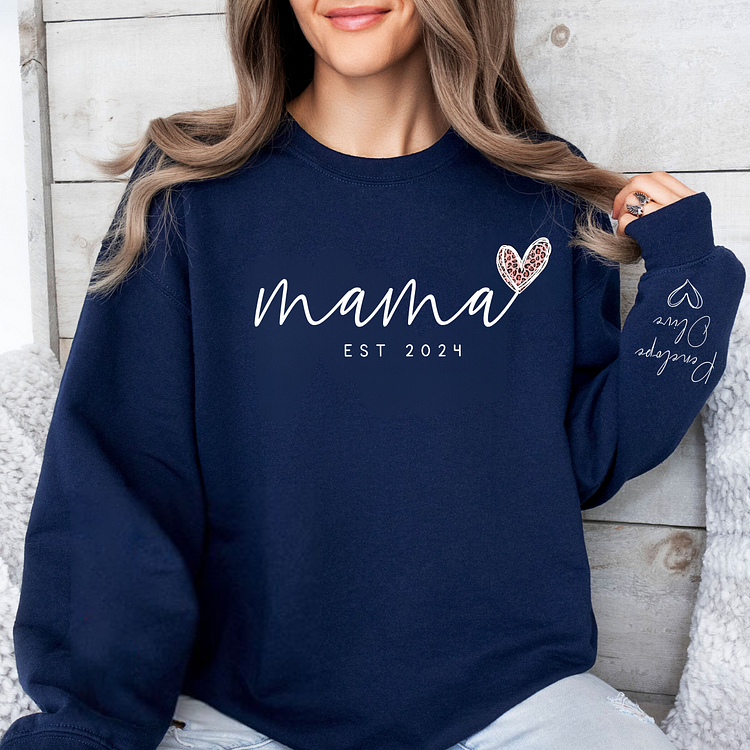 Infinite Love to Mom-Custom Mama Sweatshirt with Kids Names On Sleeve