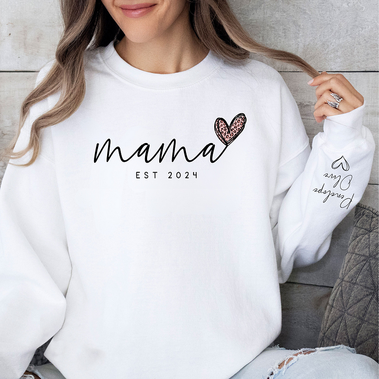 Infinite Love to Mom-Custom Mama Sweatshirt with Kids Names On Sleeve