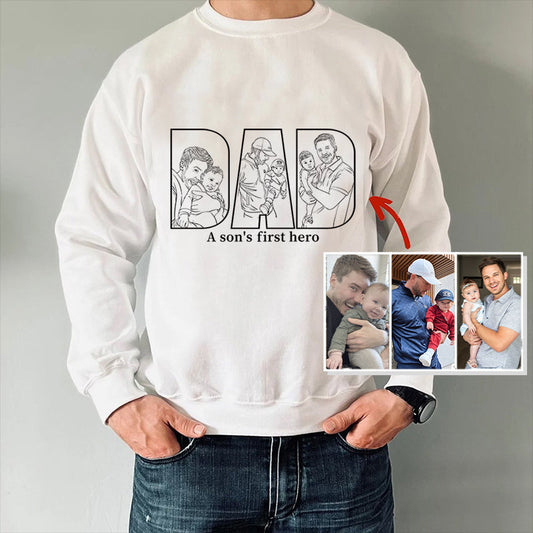 Custom Hand-Painted Silhouette Sweatshirt For Dad