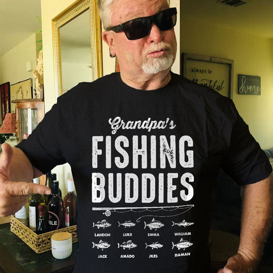 Personalized Fishing Buddies Shirt - Gift For Grandpa Dad - Father's Day Birthday Gift
