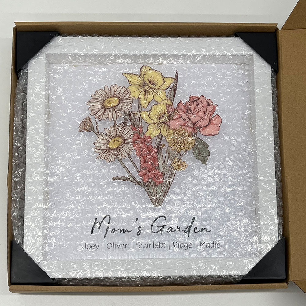 50% OFF✨Birth Flower Family Bouquet Custom Light Frame Box