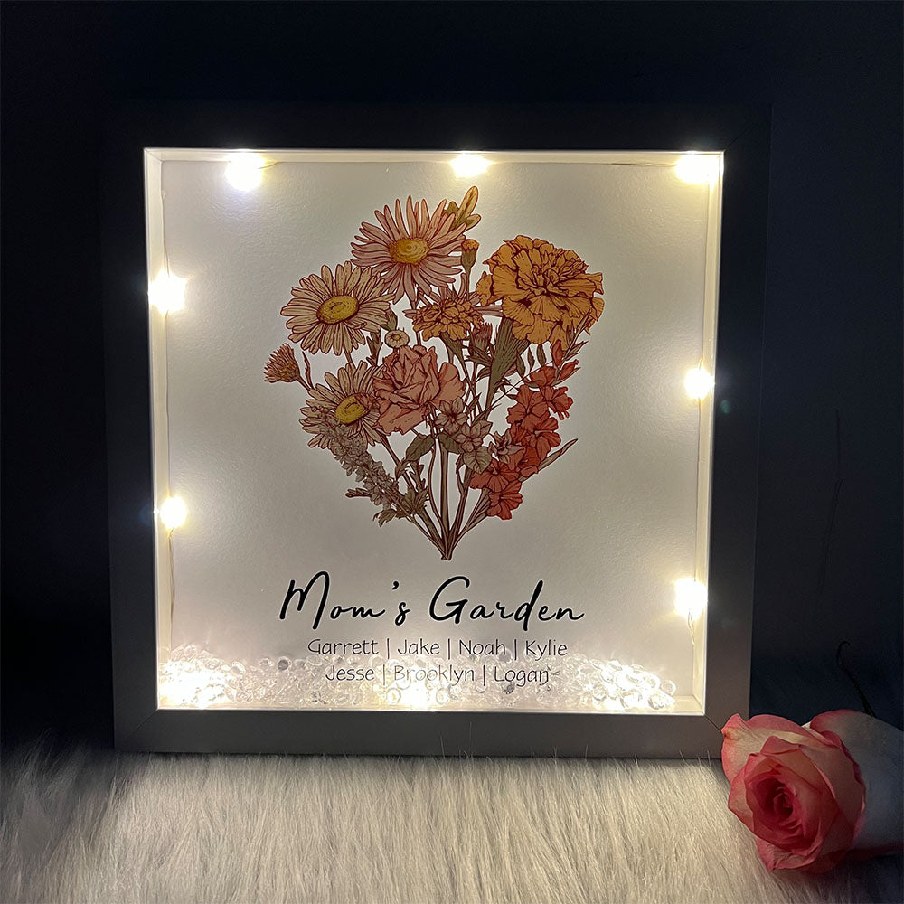 50% OFF✨Birth Flower Family Bouquet Custom Light Frame Box