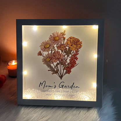 50% OFF✨Birth Flower Family Bouquet Custom Light Frame Box