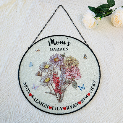 50% OFF✨Personalized Mom's Garden Birth Flower Stained Glass Suncatcher