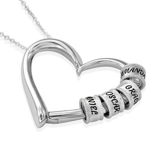 Personalized Heart-Shaped Necklace With Engraved Names