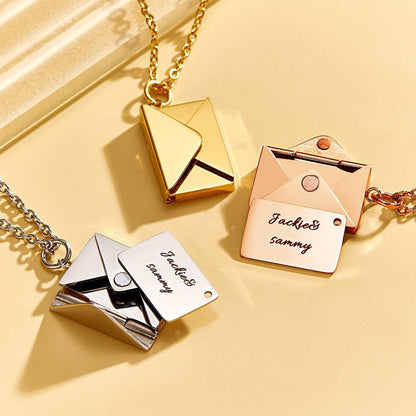 Personalized Envelope Locket Necklace