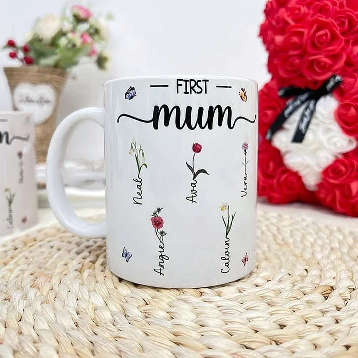 First Mum Now Grandma Custom Flower Color-changing Mug