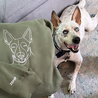 Personalized Dog Face Hoodie Custom Embroidered Pet Sweatshirt