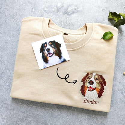 Gifts For Pet Lover Custom Pet Face and Pet name Sweatshirt