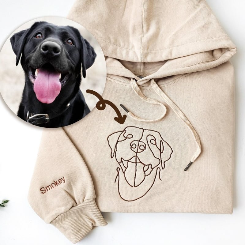 Personalized Dog Face Hoodie Custom Embroidered Pet Sweatshirt