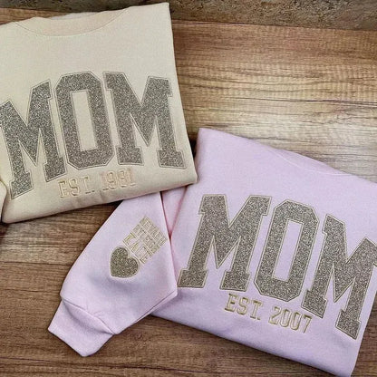 Custom Embroidered Applique Glitter Mama Sweatshirt - Gift for Mom