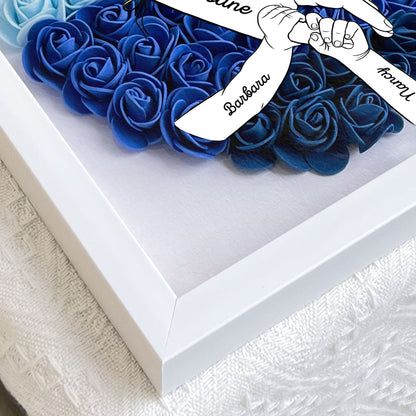 We Love You Mommy Hand Holding - Personalized Flower Shadow Box