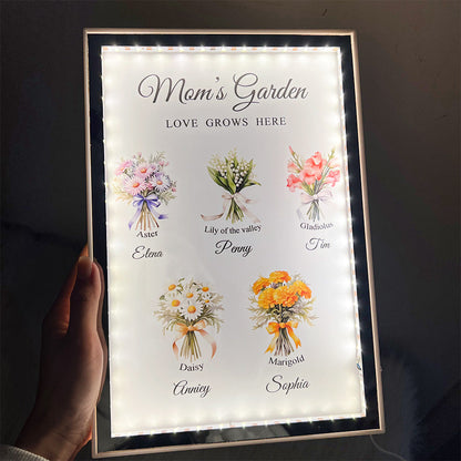 50% OFF✨Birth Flower Bouquet Custom Name Night Light Mirror