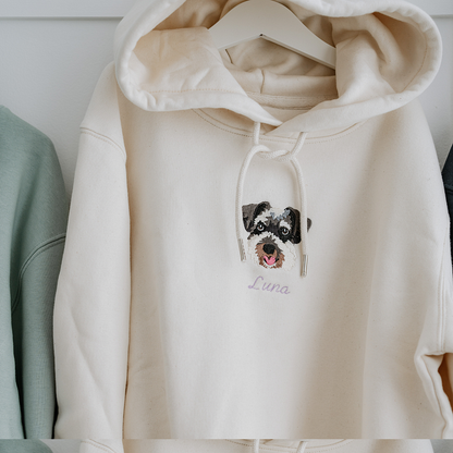 Embroidered Pet Portrait Hoodie Custom Pet Embroiderd Sweatshirt