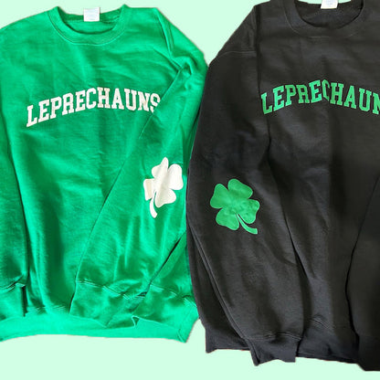 Lucky Clover Irish Elbow Patch St Patricks Day Sweatshirt